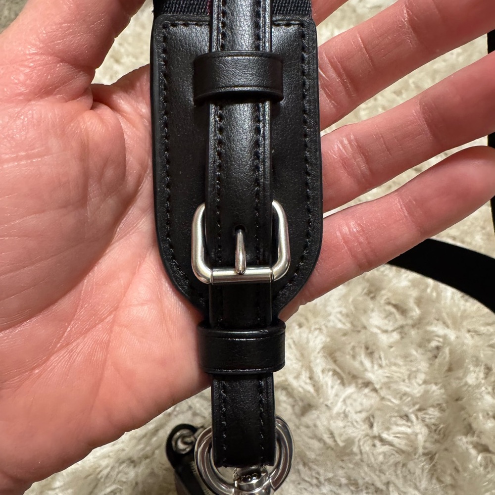 ✨NWOT Coach Buffalo Plaid Jes Baguette red and black leather crossbody bag ✨ - Picture 7 of 10